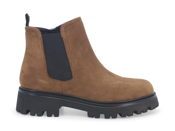 Melluso stivaletti con elastico e cerniera lampo camoscio marrone R45360-219154